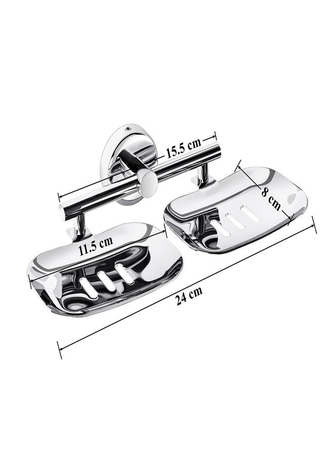 Primax Stainless Steel Rectangular Double Soap Holder for Bathroom/Soap Dish/Bathroom Soap Stand/Bathroom Accessories (Chrome) - Image 3